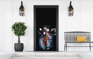 Jack y Sally Pesadilla antes de Navidad: Vinilo decorativo para puerta de entrada