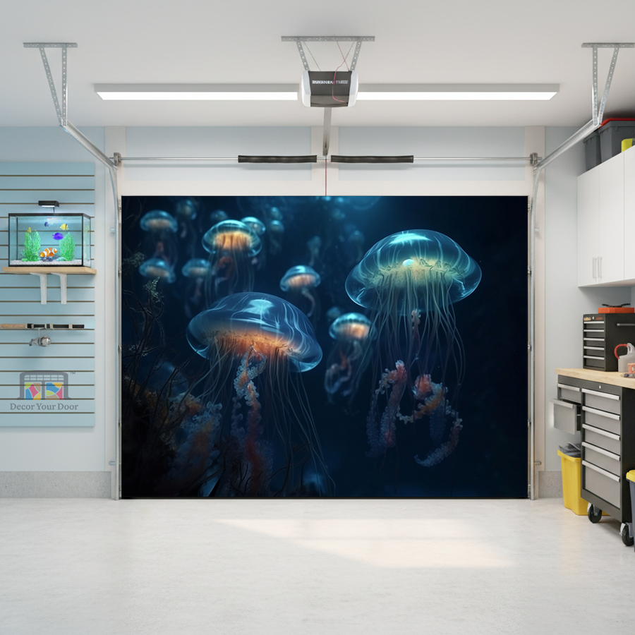 Jellyfish Drift – Interior Garage Door Cover