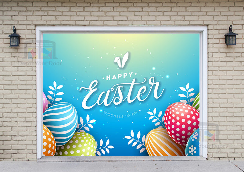 Cubierta para puerta de garaje con alegres deseos de Pascua
