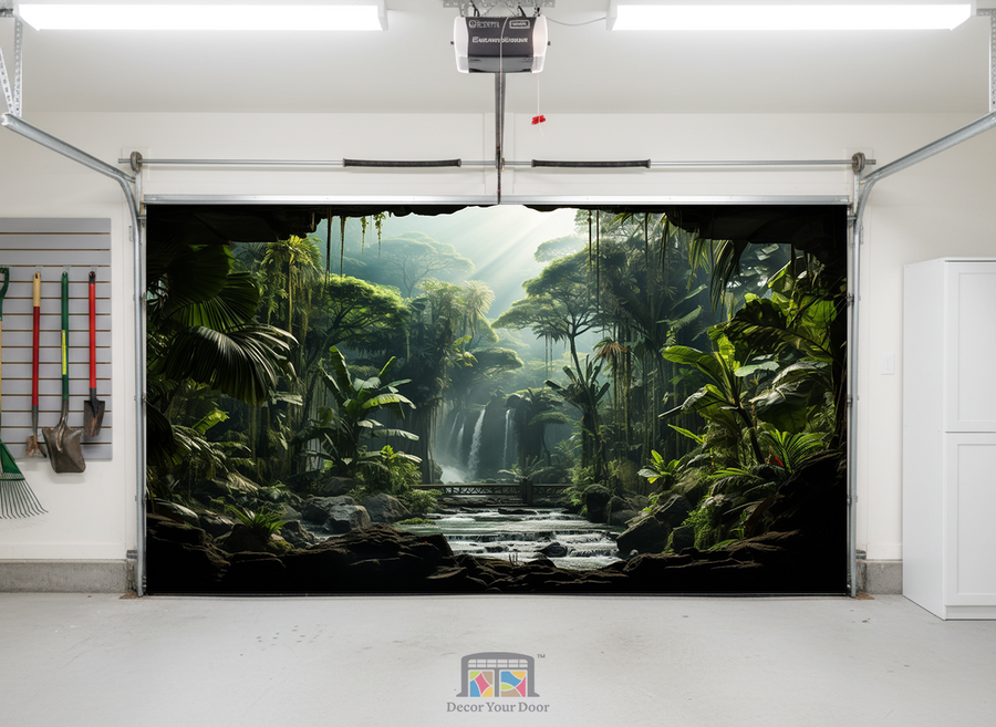 Jungle Falls View – Interior Garage Door Cover