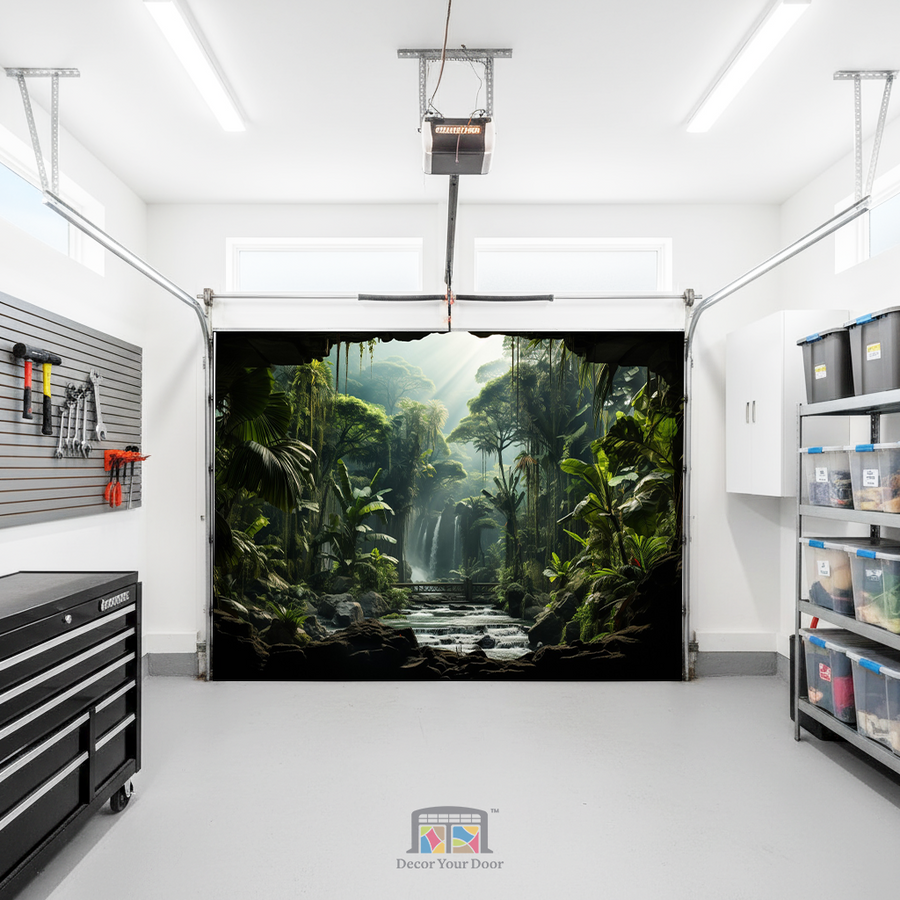 Jungle Falls View – Interior Garage Door Cover