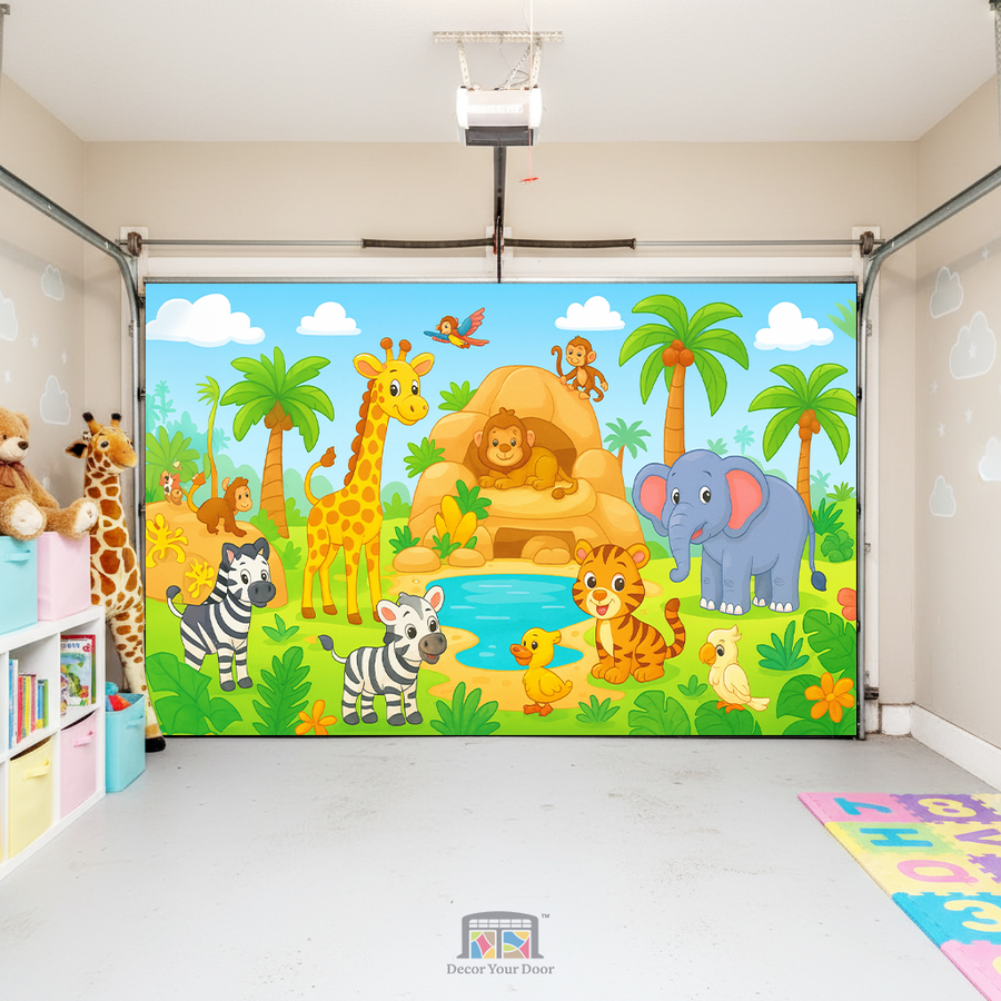 Jungle Friends Adventure – Interior Garage Door Cover