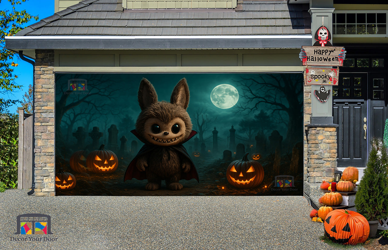 Labubu in the Lantern Cemetery Garage Door Cover Banner Wrap