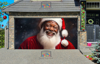 Laughing Santa Claus Garage Door Wrap Cover Christmas Decoration