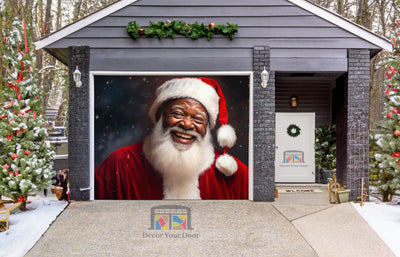 Laughing Santa Claus Garage Door Wrap Cover Christmas Decoration