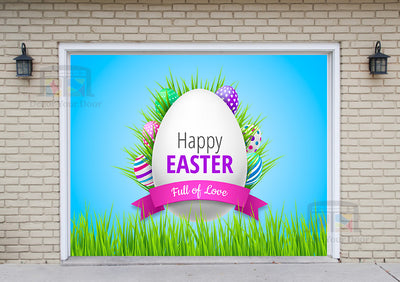 Love-Filled Easter Egg Garage Door Cover