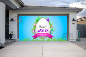 Cubierta para puerta de garaje con diseño de huevo de Pascua lleno de amor