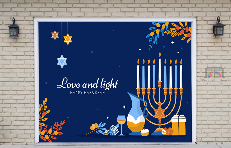 Love and Light – Hanukkah Garage Door Cover