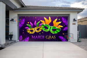 Mardi Gras Elegant Masquerade Mask Garage Door Cover