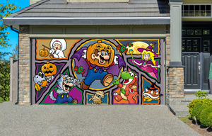 Mario y sus amigos: Feliz Halloween, pancarta para puerta de garaje