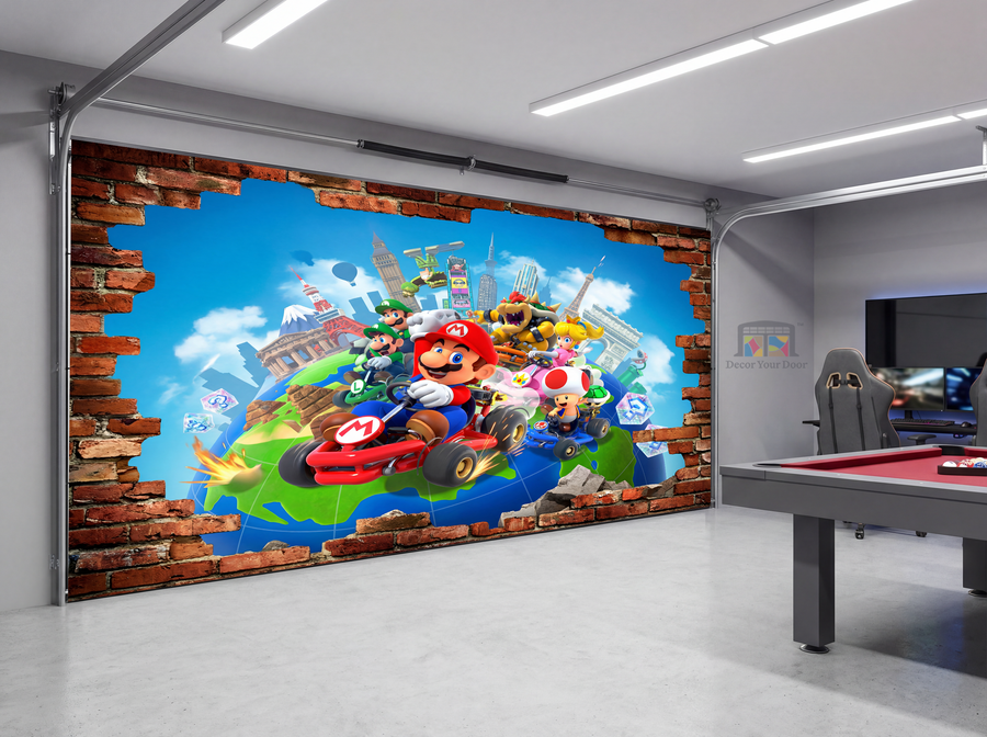 Mario Kart World Rush – Interior Garage Door Cover