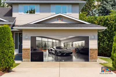 McLaren Artura Parked in the Garage - Garage Door Cover Banner Wrap