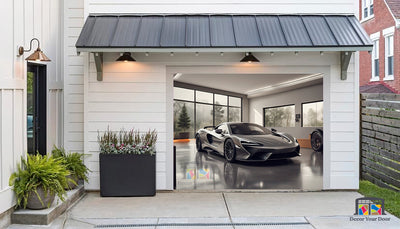 McLaren Artura Parked in the Garage - Garage Door Cover Banner Wrap