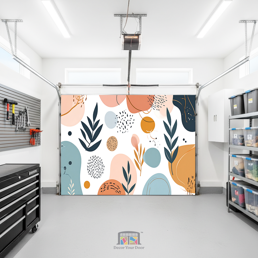 Modern Boho Botanical – Interior Garage Door Cover