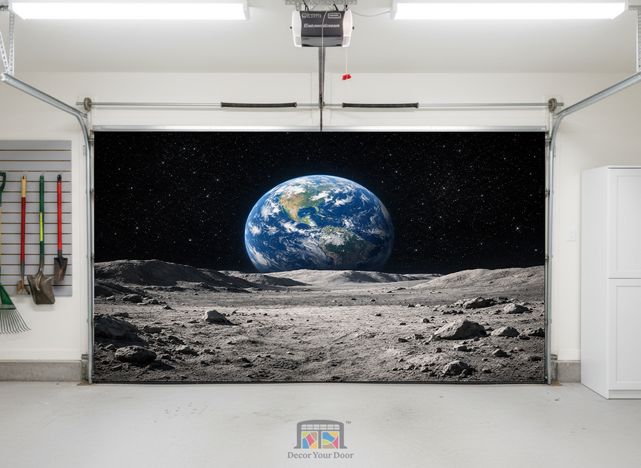 Moon Escape – Earth View Interior Garage Door Cover