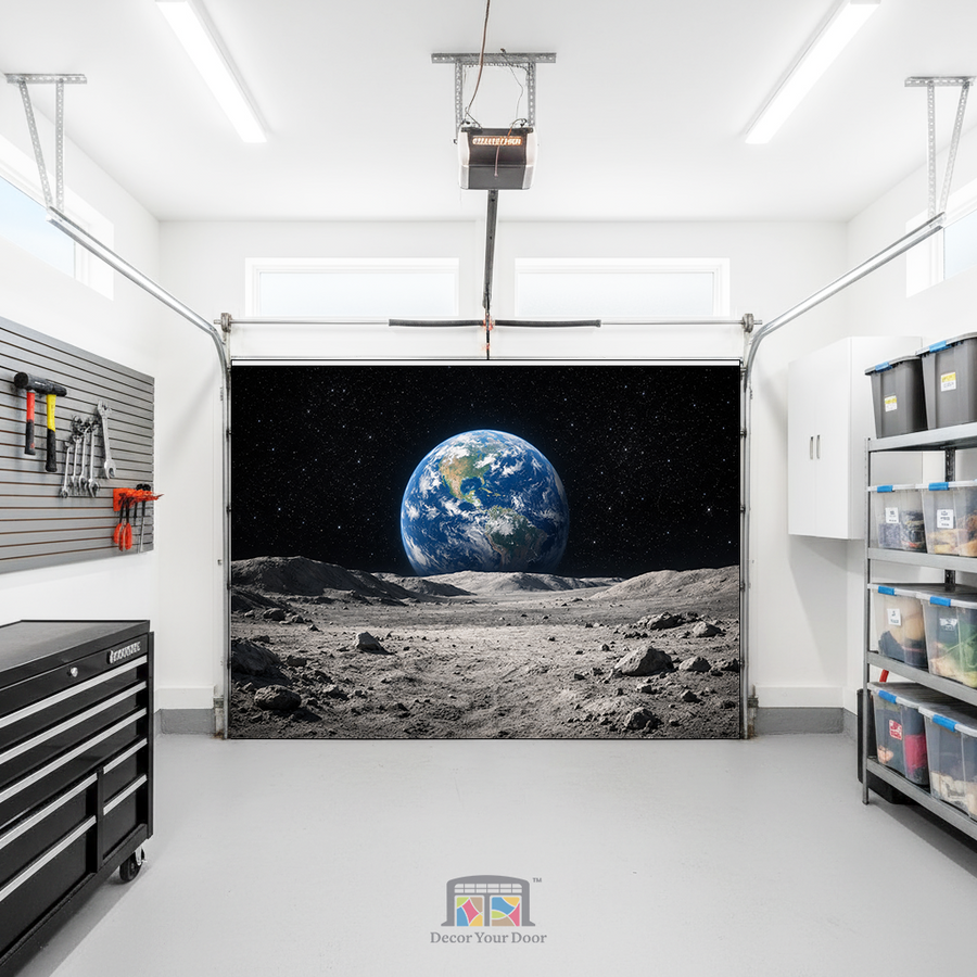 Moon Escape – Earth View Interior Garage Door Cover