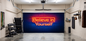Neon Believe – Motivational Garage Door Cover