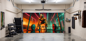 Neon Deadlift Focus – Motivation Interior Garage Door Cover