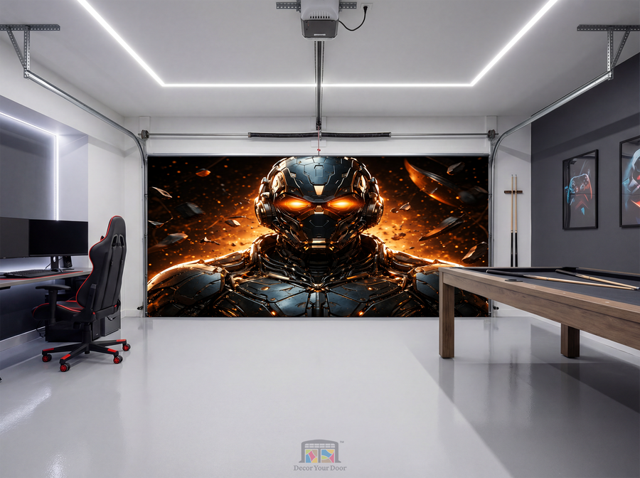 Neon Vanguard – Game Room Interior Garage Door Cover