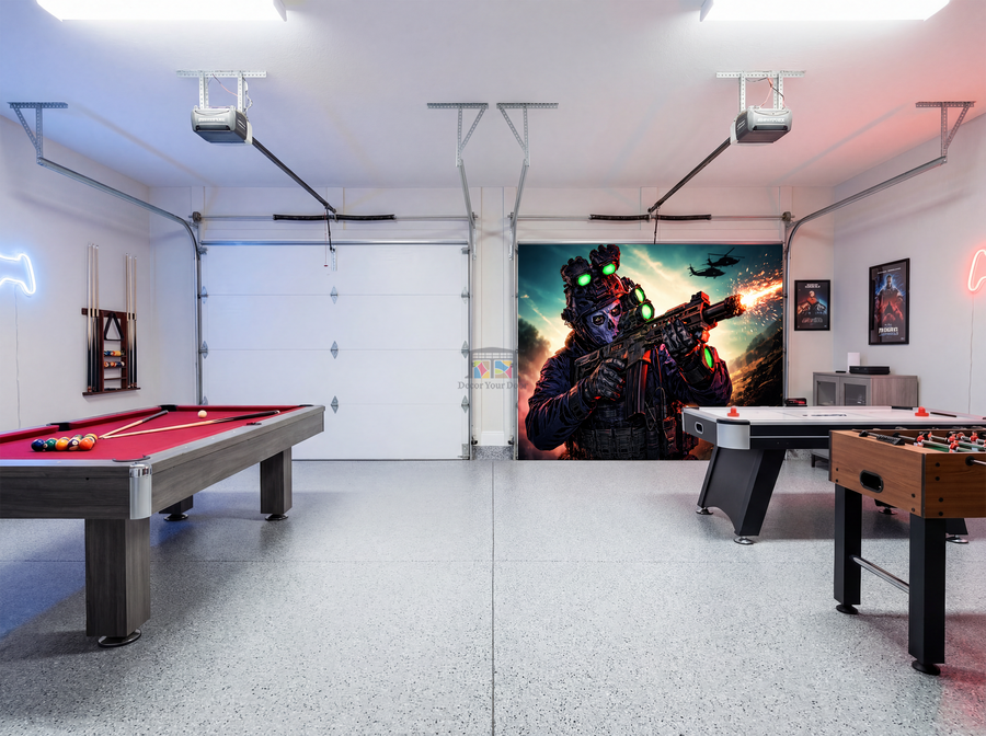 Night Ops Vanguard – Game Room Interior Garage Door Cover