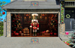 Nutcracker Christmas Decoration Garage Door Wrap Cover Mural Decoration