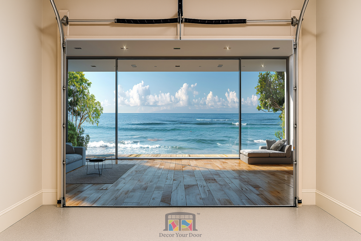 Ocean Serenity View – Interior Garage Door Cover