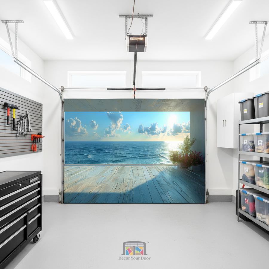 Ocean Horizon View – Interior Garage Door Cover