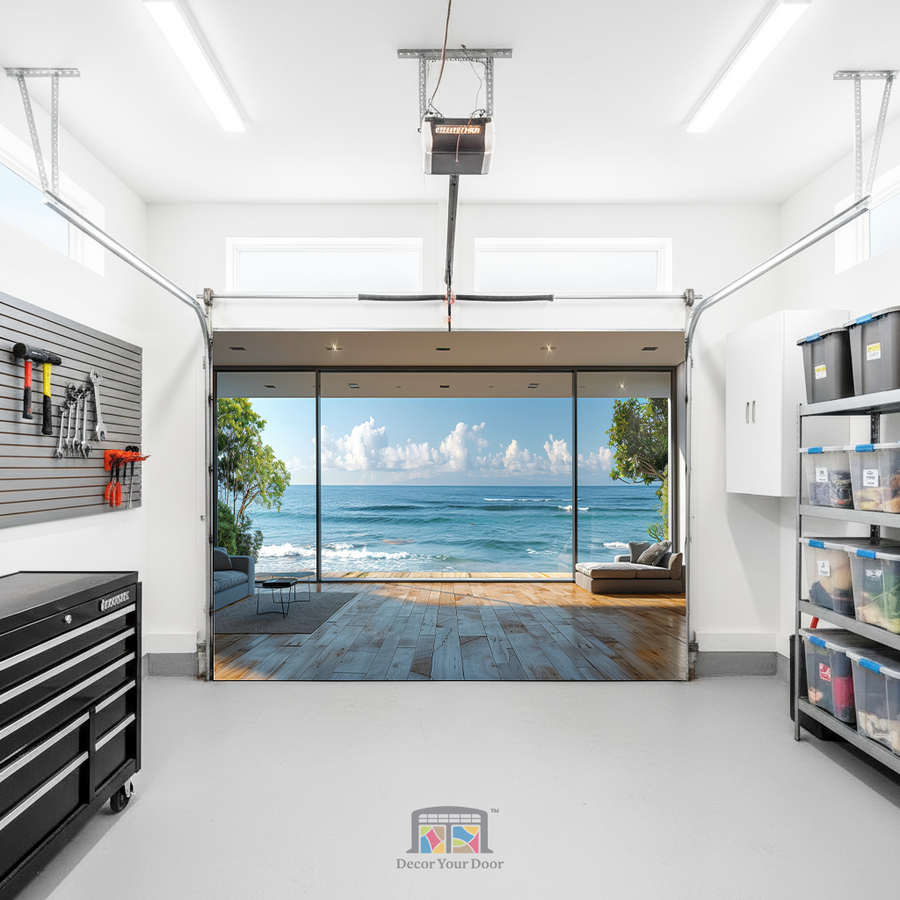 Ocean Serenity View – Interior Garage Door Cover