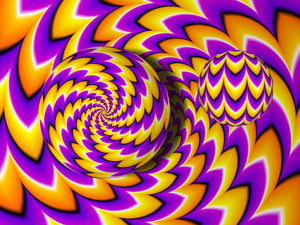 Orange and Purple with Moving Spheres Purple Garage Door Cover Wrap