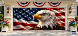 Bald Eagle Portrait Garage Door Cover