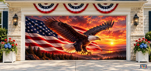 Eagle at Sunset Garage Door Cover