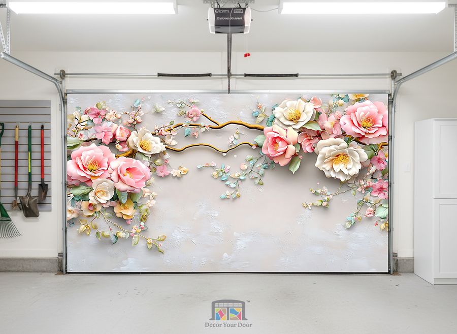 Pastel Blossom Grace – Interior Garage Door Cover