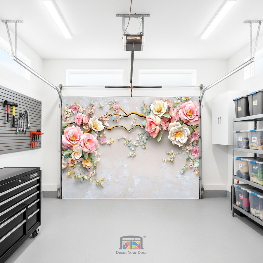 Pastel Blossom Grace – Interior Garage Door Cover