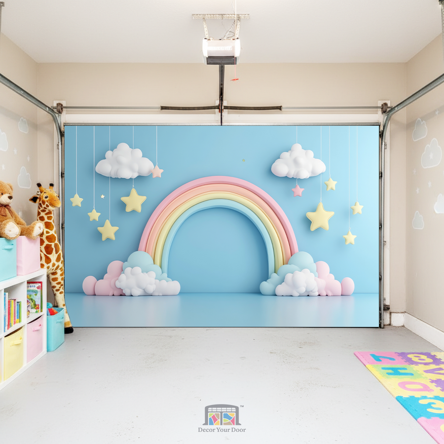 Pastel Rainbow Dream – Interior Garage Door Cover