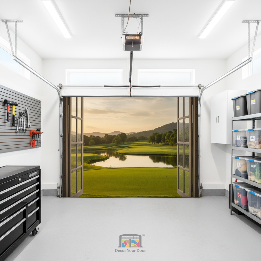 Private Golf View - Interior Garage Door Cover