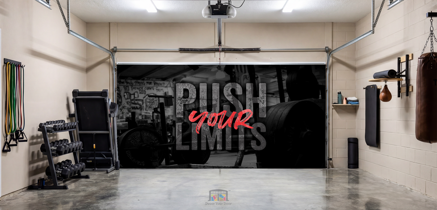 Push Your Limits – Motivation Interior Garage Door Cover