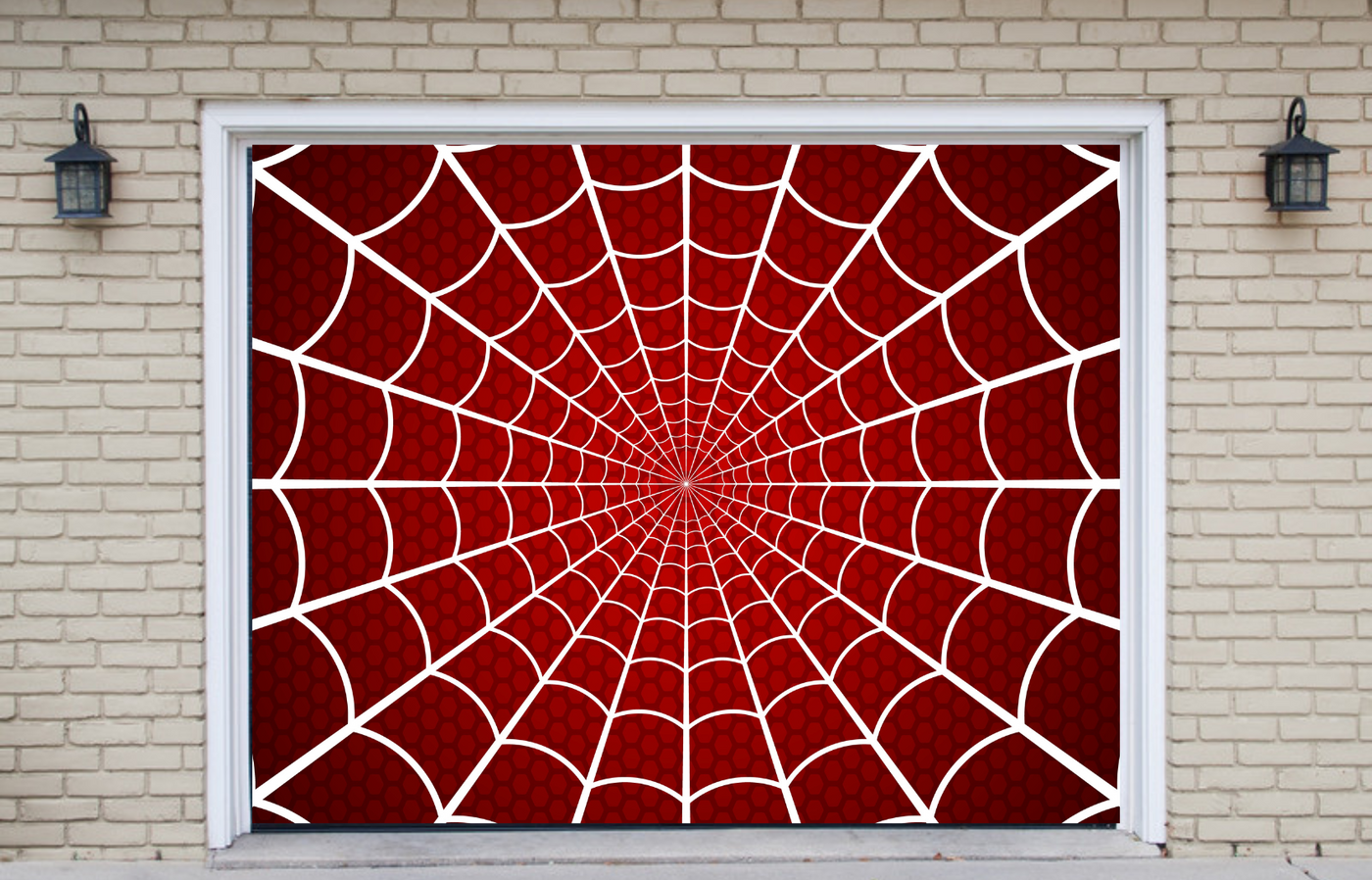 Red Spider Web Garage Door Cover Wrap Decoration