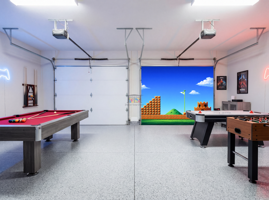 Retro Victory Flag Run – Interior Garage Door Cover