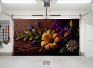 Rustic Bloom Harmony – Interior Garage Door Cover