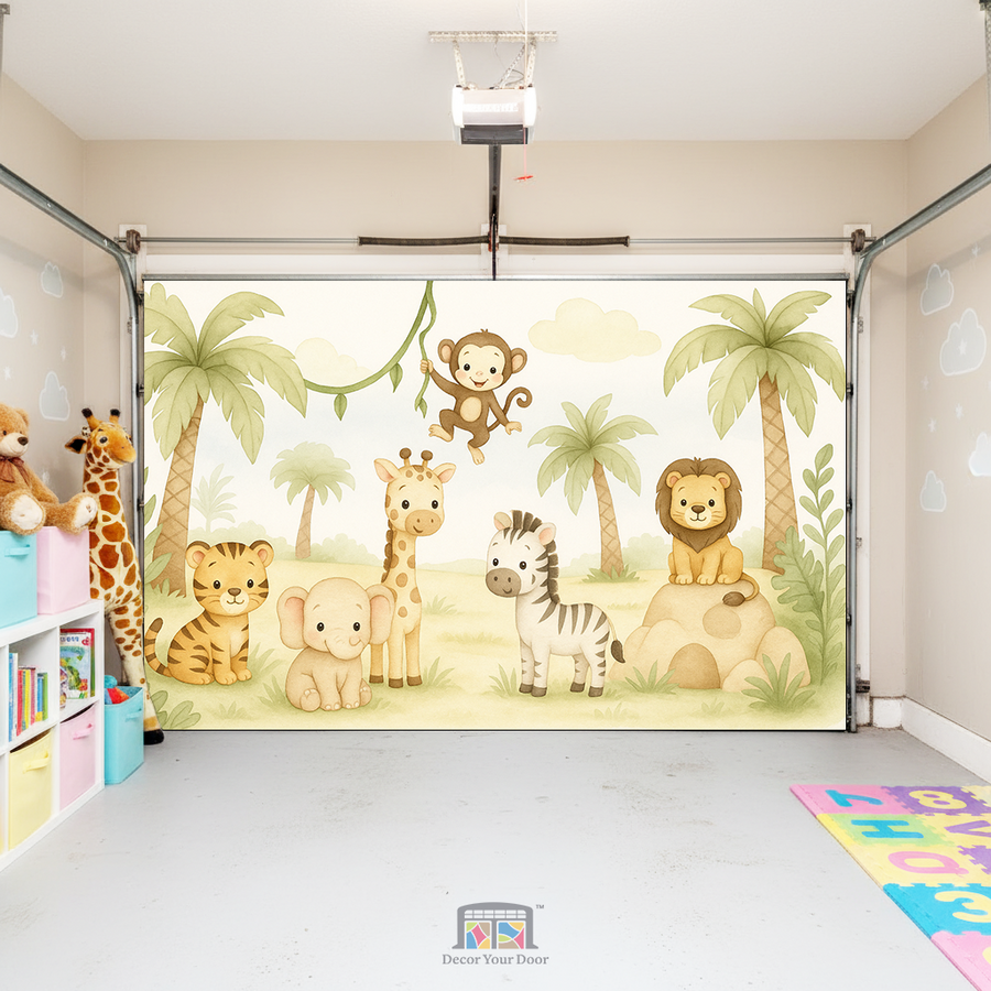 Safari Baby Friends – Interior Garage Door Cover