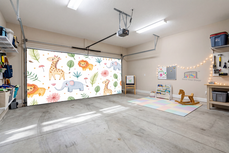 Safari Friends Nursery – Interior Garage Door Cover