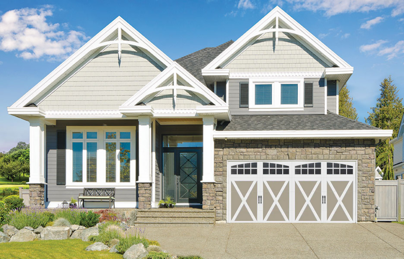 Sandstone with Arch Window Garage Door Cover Wrap Banner Backdrop - Decor Your Door™