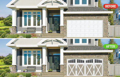 Sandstone with Arch Window Garage Door Cover Wrap Banner Backdrop - Decor Your Door™