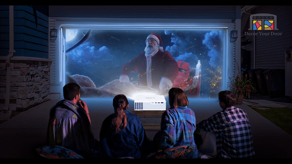 Papá Noel en su trineo en el cielo nocturno *Solo vídeo*