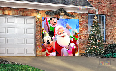 Santa's Disney Sleigh Ride Garage Door Cover Banner Decoration - Decor Your Door