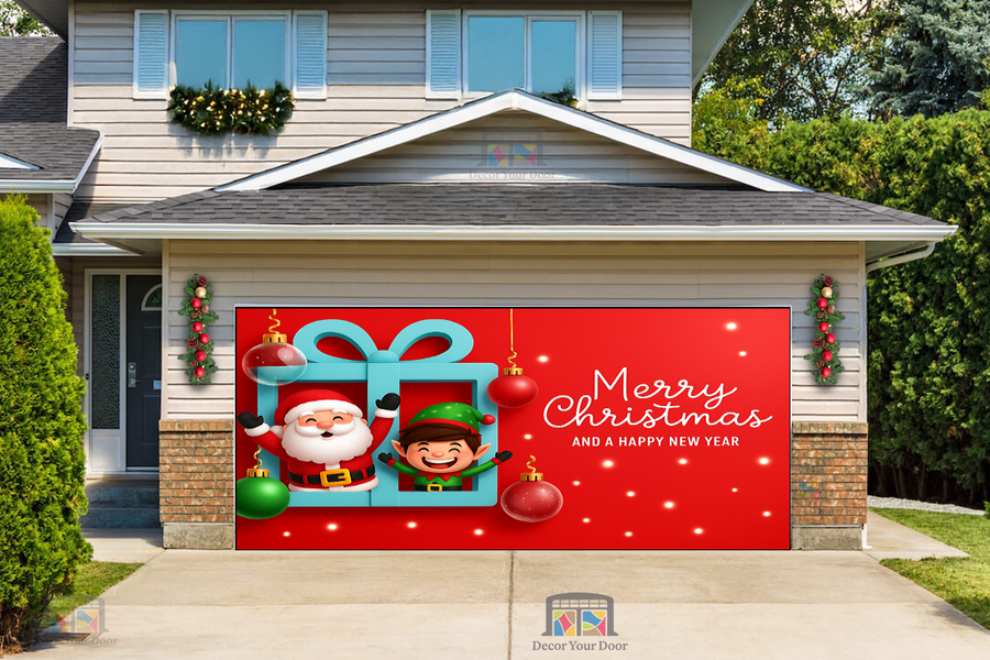 Santa’s Gift of Joy – Merry Christmas Garage Door Cover