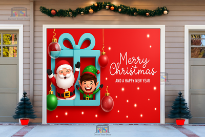 Santa’s Gift of Joy – Merry Christmas Garage Door Cover