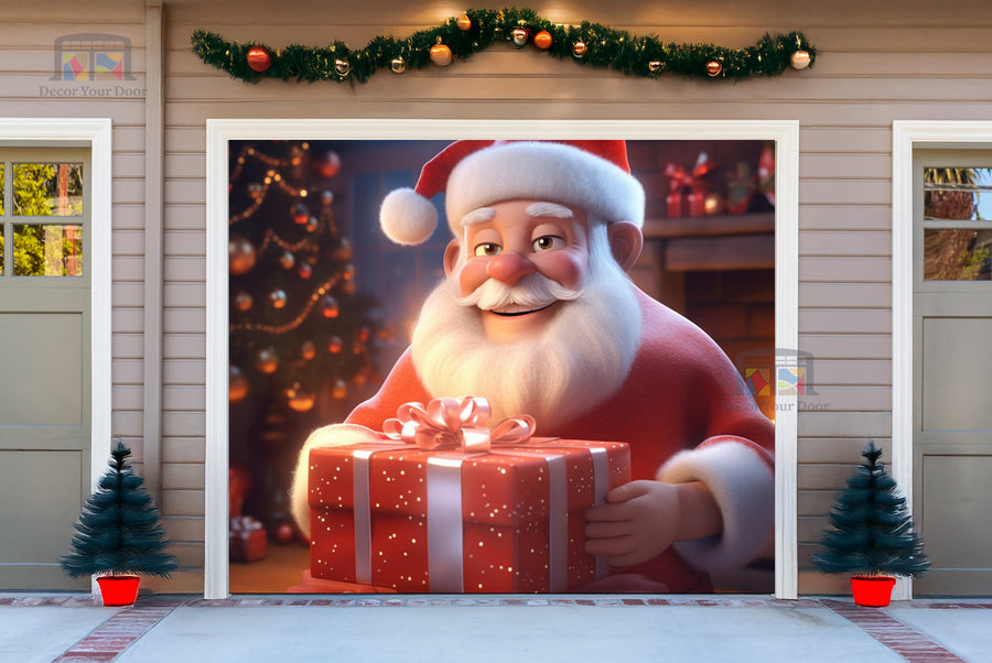 Santa’s Magical Gift Moment Garage Door Cover Banner Decoration - Decor Your Door