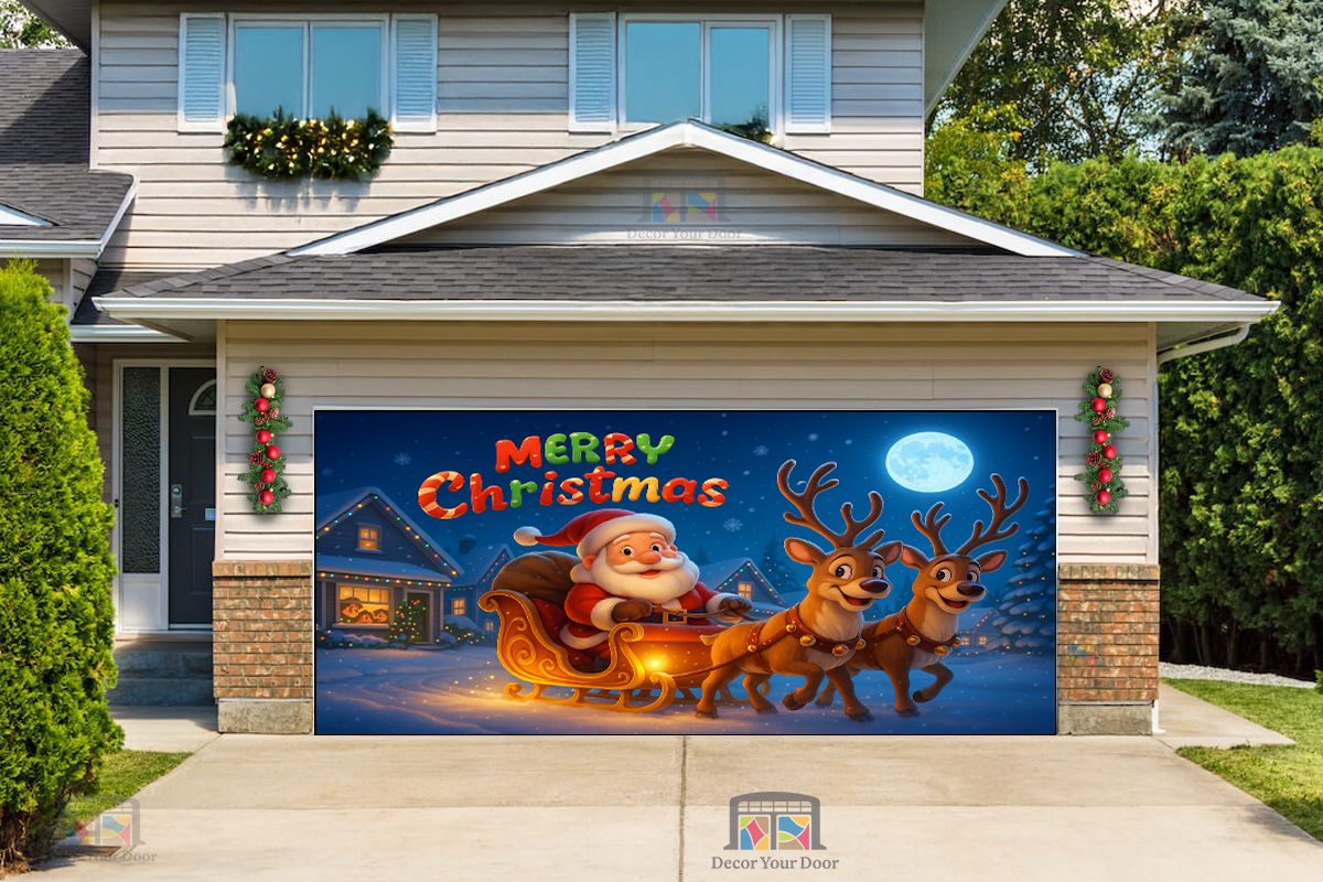 Santa’s Neighborhood Delivery – Christmas Garage Door Cover