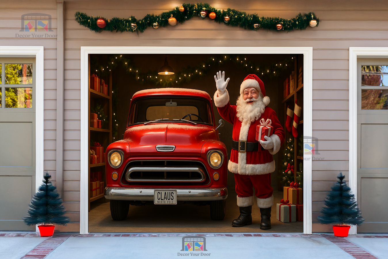 Santa’s Classic Ride – Christmas Garage Door Cover